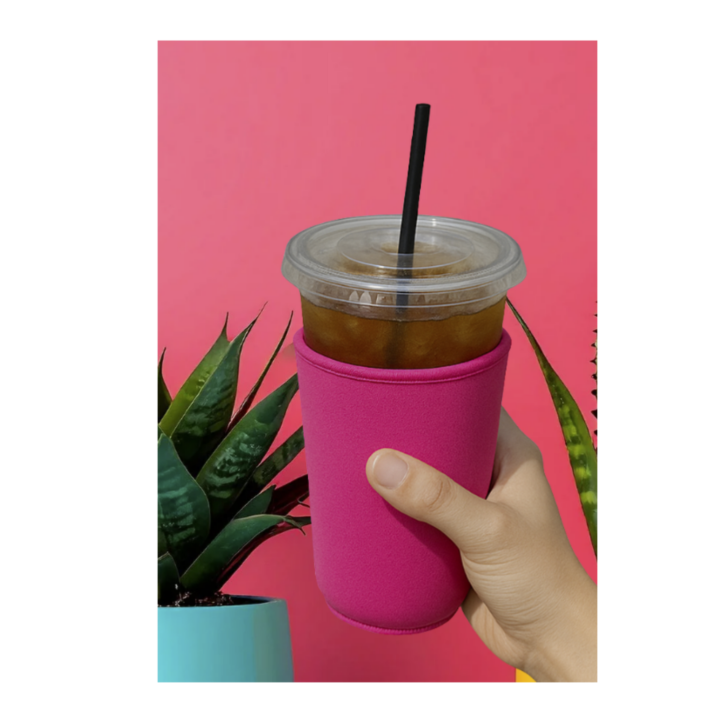 Neon Pink Coozie Cup